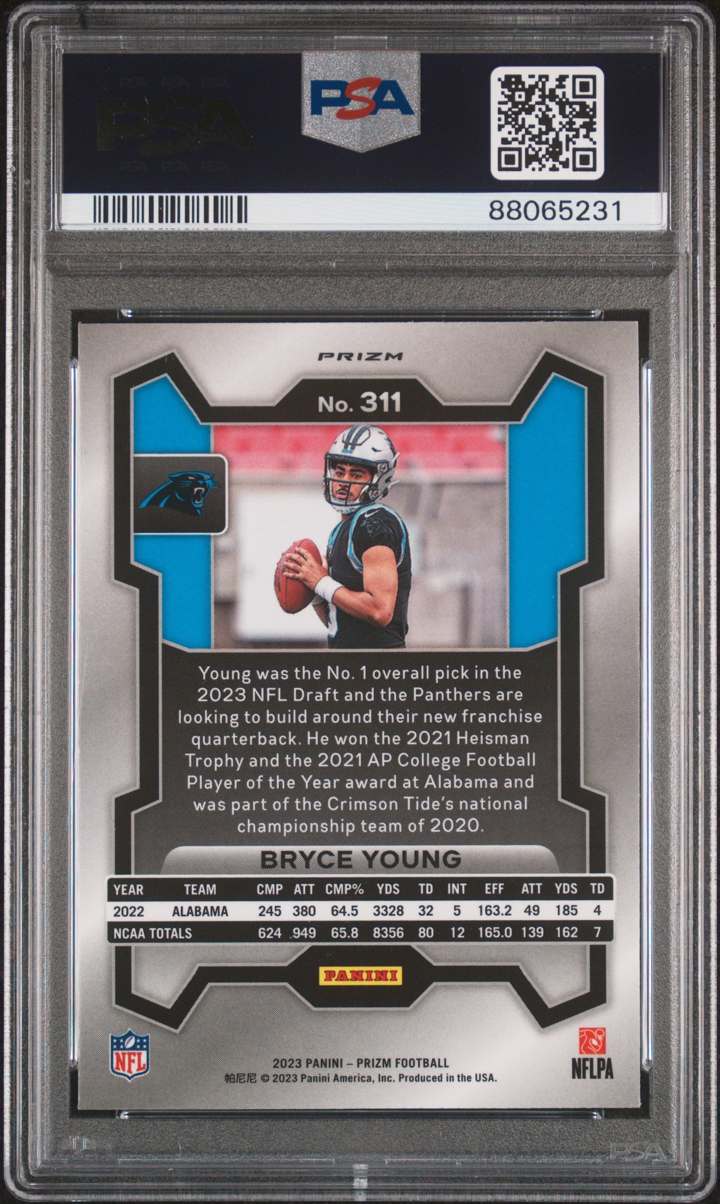 2023 Panini Prizm #311 Bryce Young Silver Prizm PSA 10