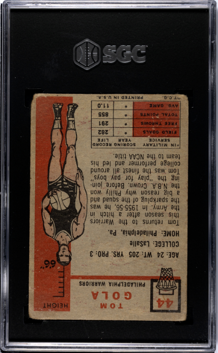 1957-58 Topps #44 Tom Gola SGC 1.5