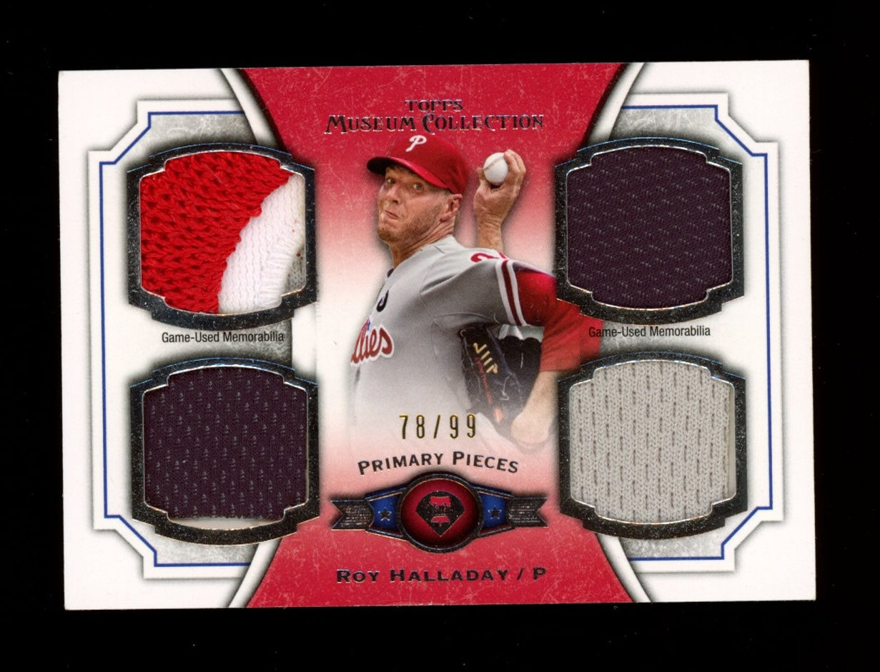 2012 Topps Museum Collection #PPQR-RH Roy Halladay Quad Relics #/99