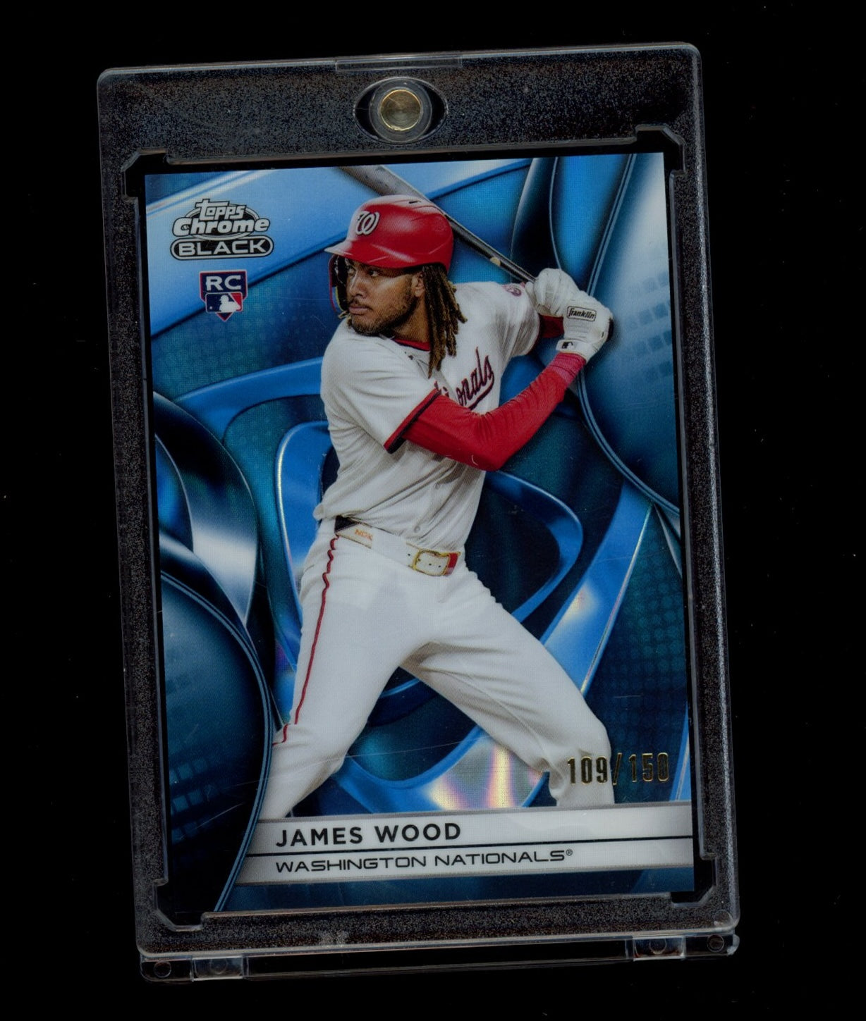 2025 Topps Chrome Black #104 James Wood Blue Lava Refractors #/150