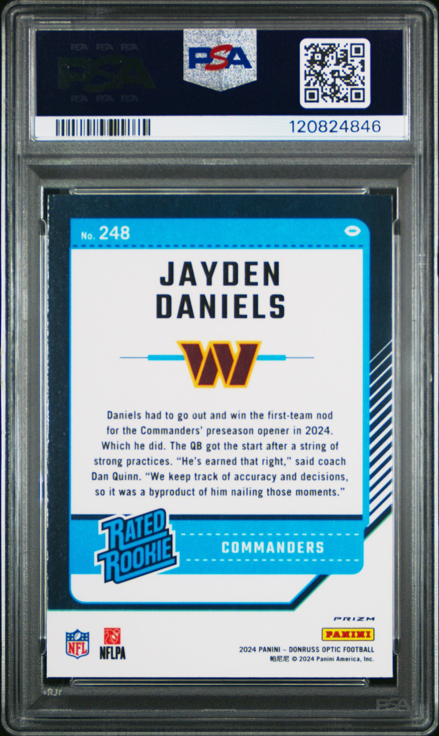 2024 Panini Donruss Optic #248 Jayden Daniels Holo PSA 10