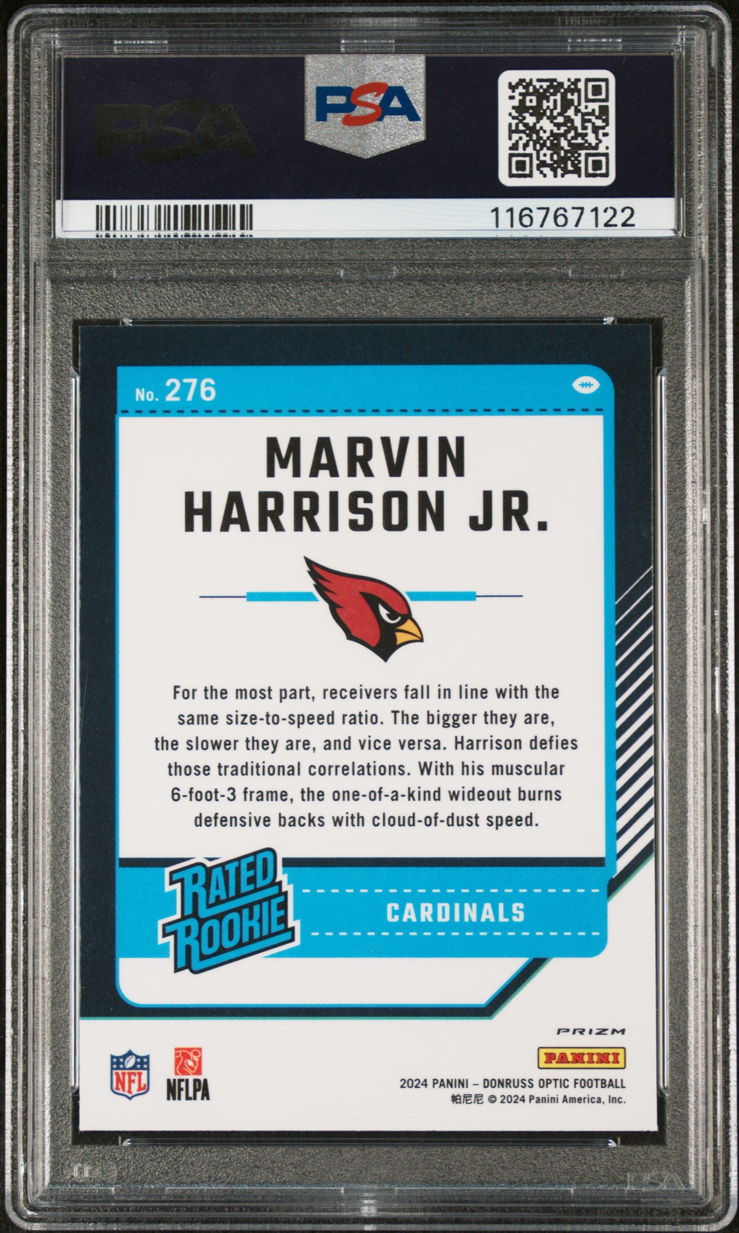 2024 Panini Donruss Optic #276 Marvin Harrison Jr. Red Hyper PSA 10