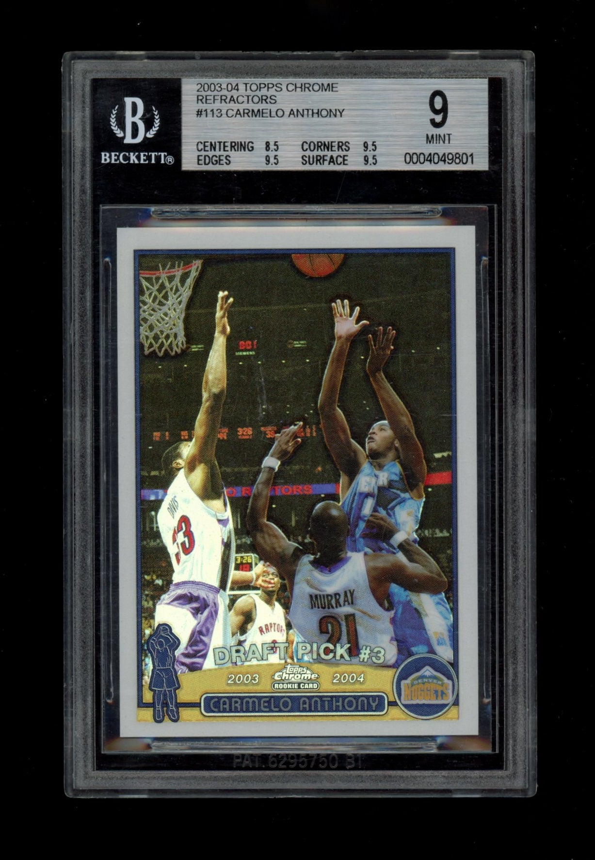 2003-04 Topps Chrome Refractors #113 Carmelo Anthony BGS 9.0