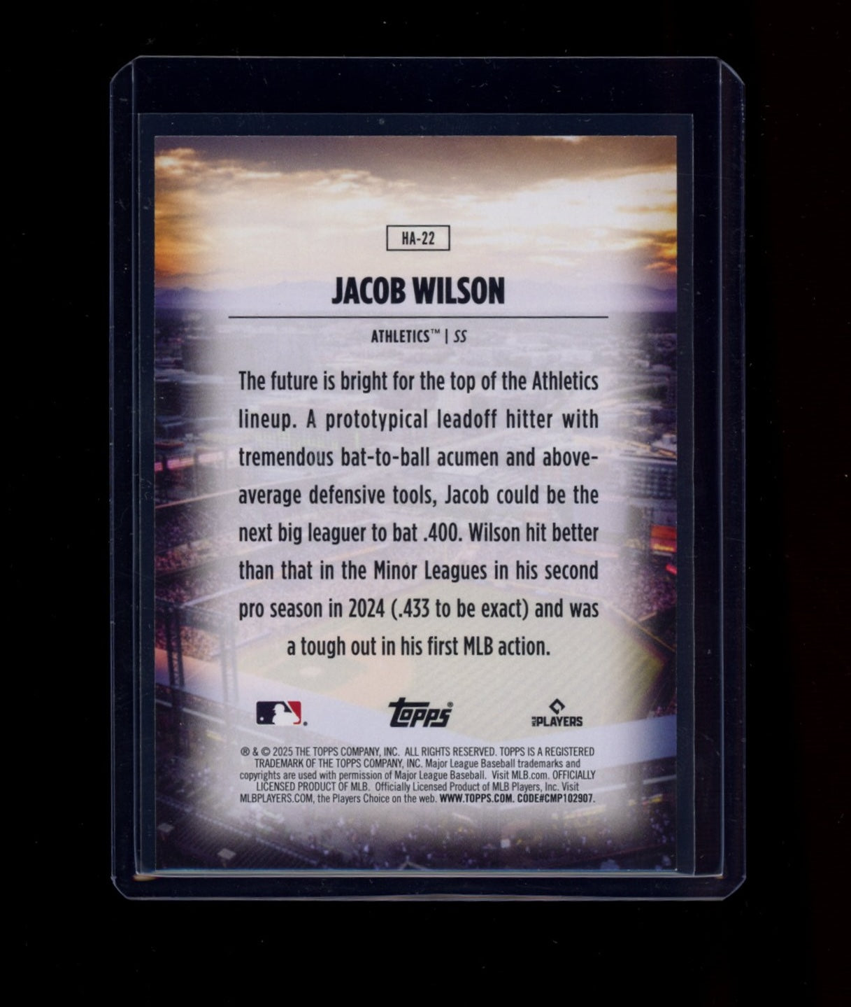 2025 Topps #HA-22 Jacob Wilson Home Field Advantage