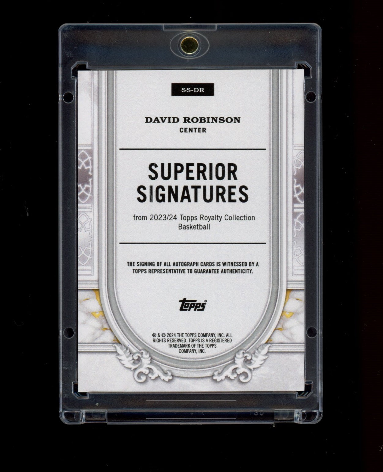 2023-24 Topps Royalty #SS-DR David Robinson Superior Signatures #/99