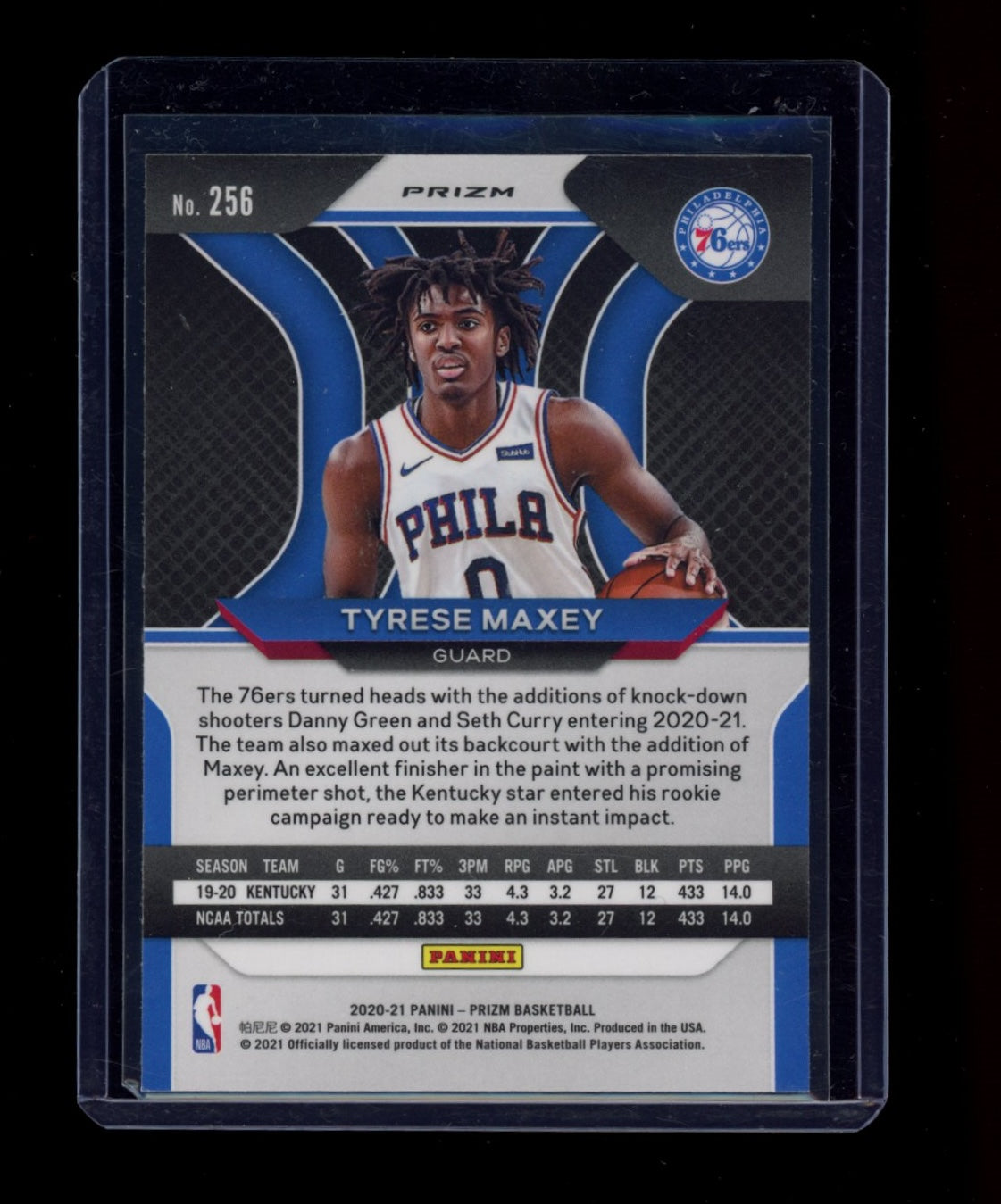 2020-21 Panini Prizm #256 Tyrese Maxey Silver Prizms