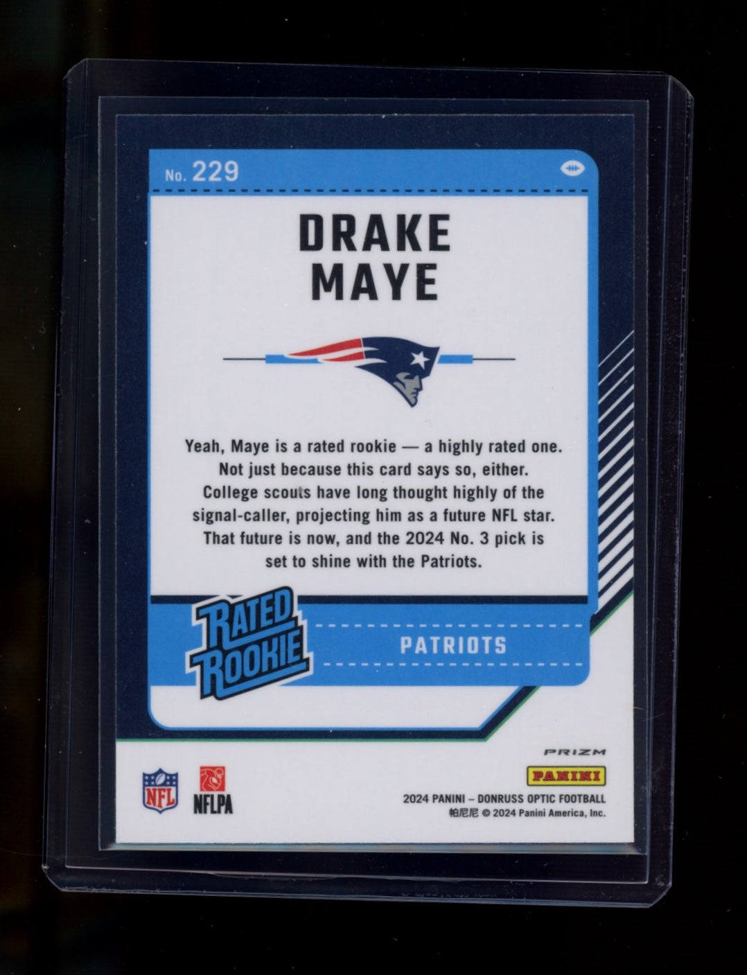 2024 Donruss Optic #229 Drake Maye Holo