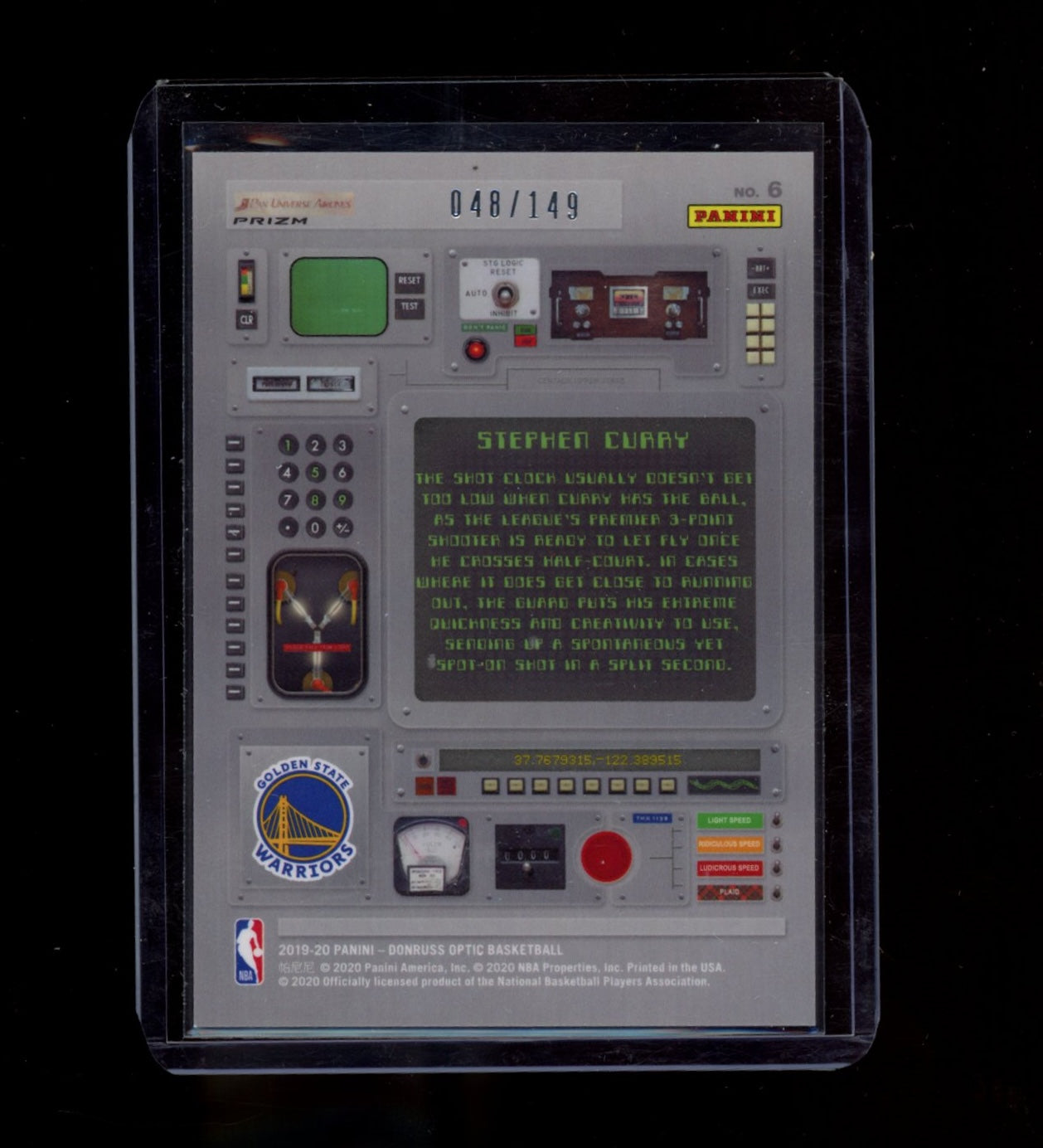 2019-20 Donruss Optic #6 Stephen Curry T-Minus 3, 2, 1, Lime Green #/149