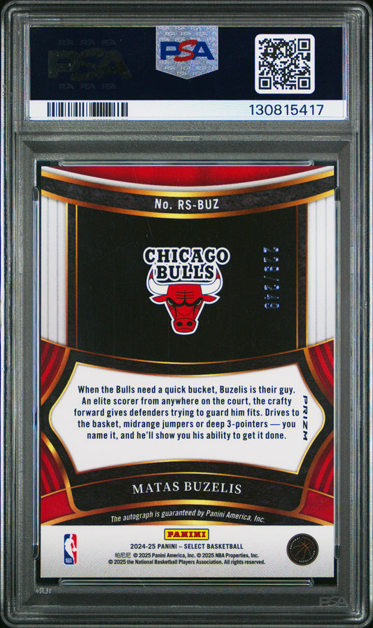 2024 Panini Select Rookie Signatures #RSBUZ Matas Buzelis PSA 10