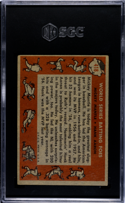1958 Topps #418 W.S. Batting Foes SGC 2.5
