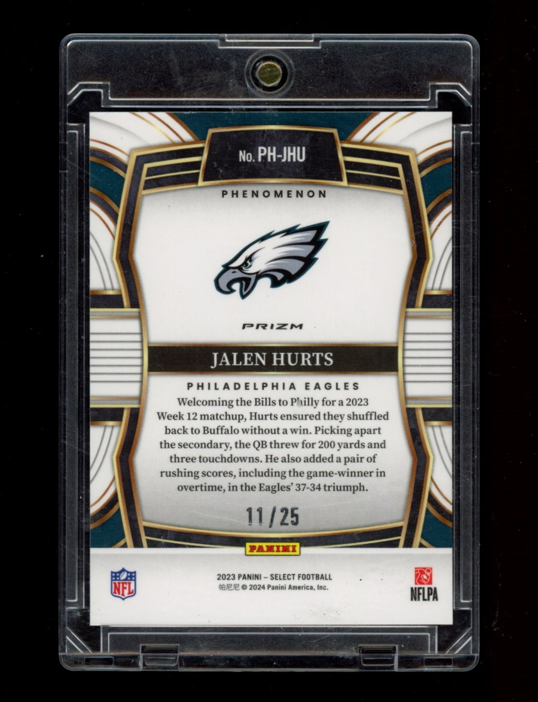 2023 Panini Select #PH-JHU Jalen Hurts Phenomenon Tie-Dye Prizm #/25