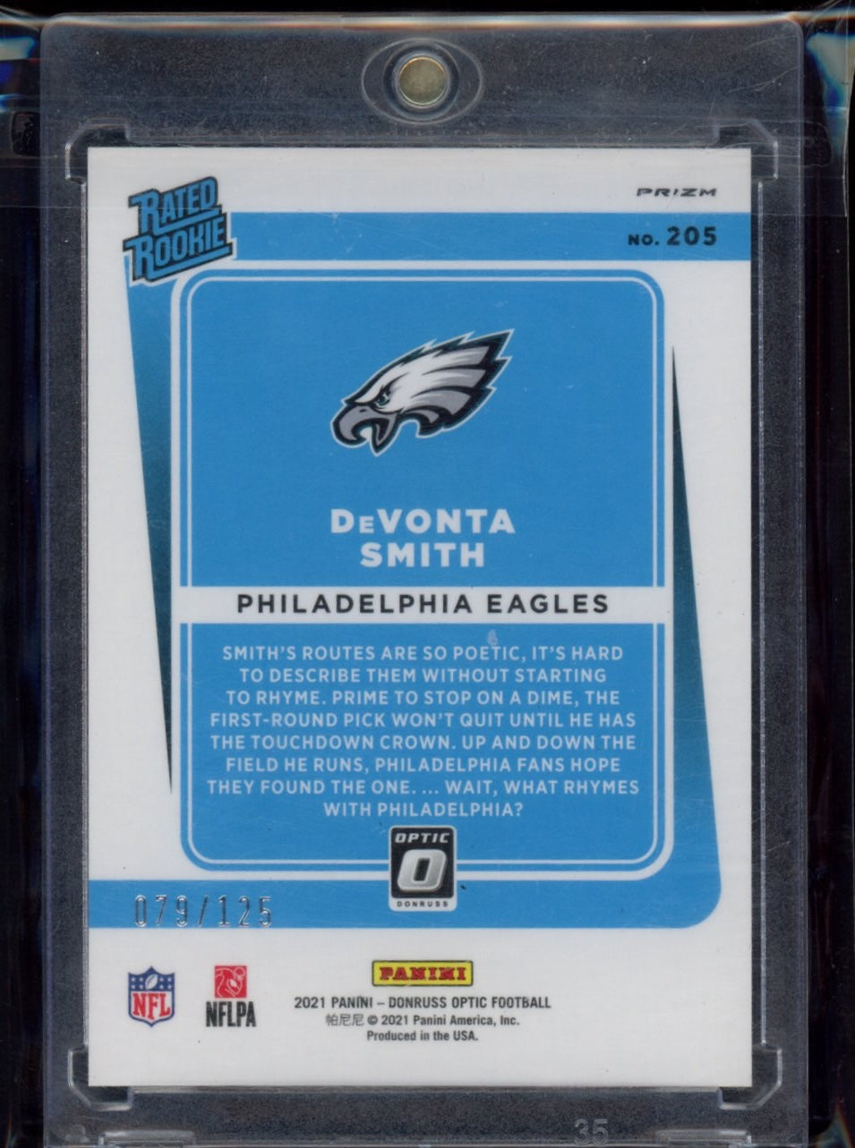 2021 Donruss Optic #205 DeVonta Smith Silver Circles #/125
