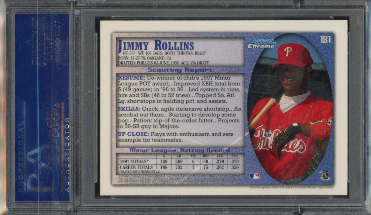 1998 Bowman Chrome #181 Jimmy Rollins PSA 10