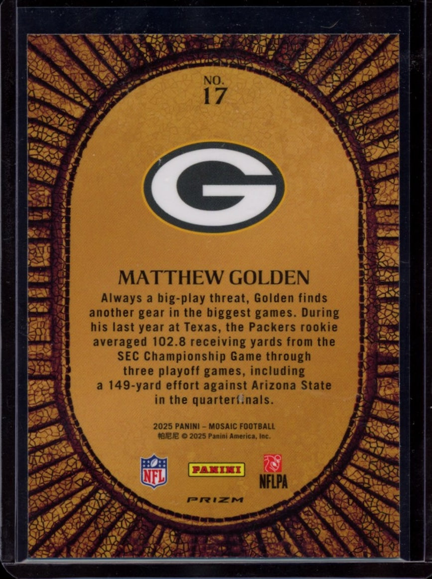 2025 Panini Mosaic #17 Matthew Golden Micro Mosaic