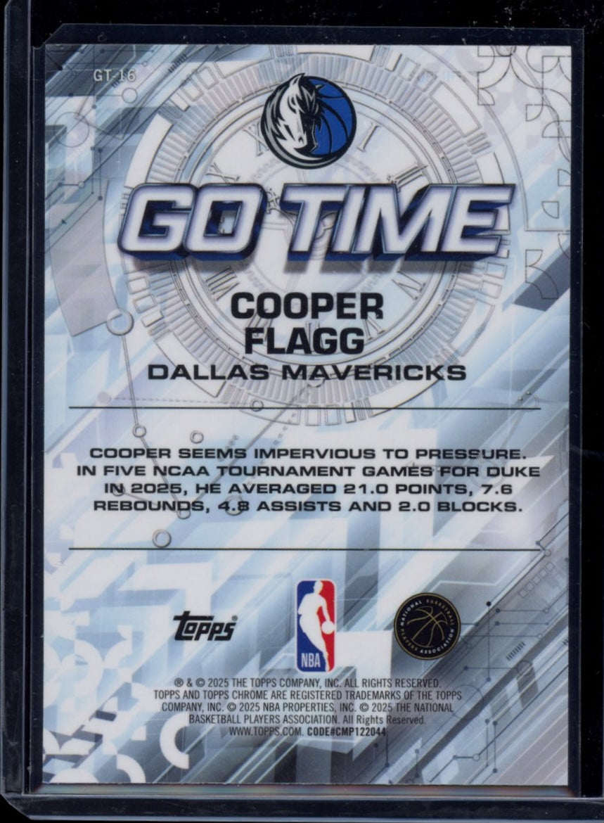 2025-26 Topps Chrome #GT-16 Cooper Flagg Go Time Yellow Refractor #/275