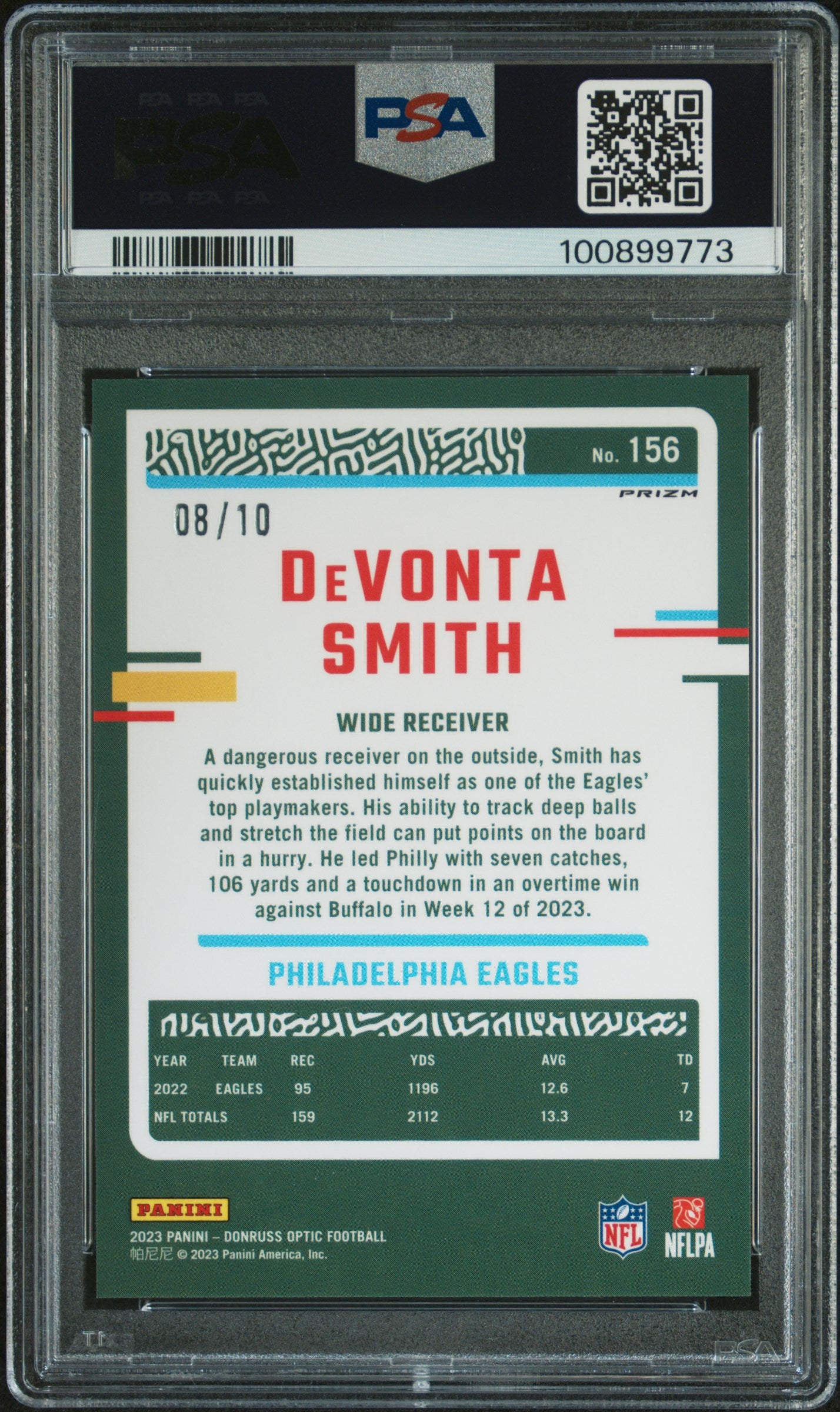 2023 Panini Donruss Optic #156 Devonta Smith Gold PSA 10