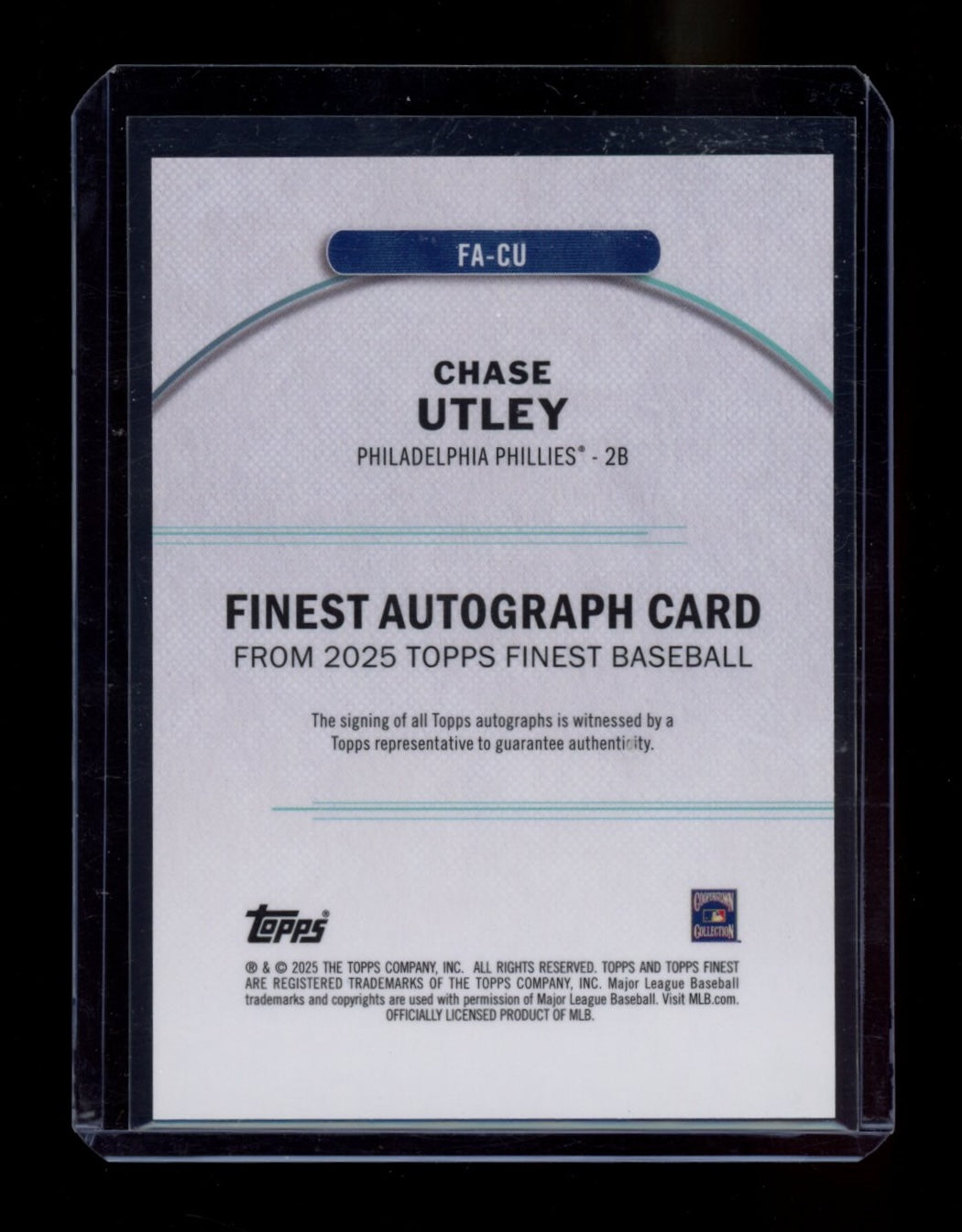 2025 Finest #FA-CU Chase Utley Finest Autographs