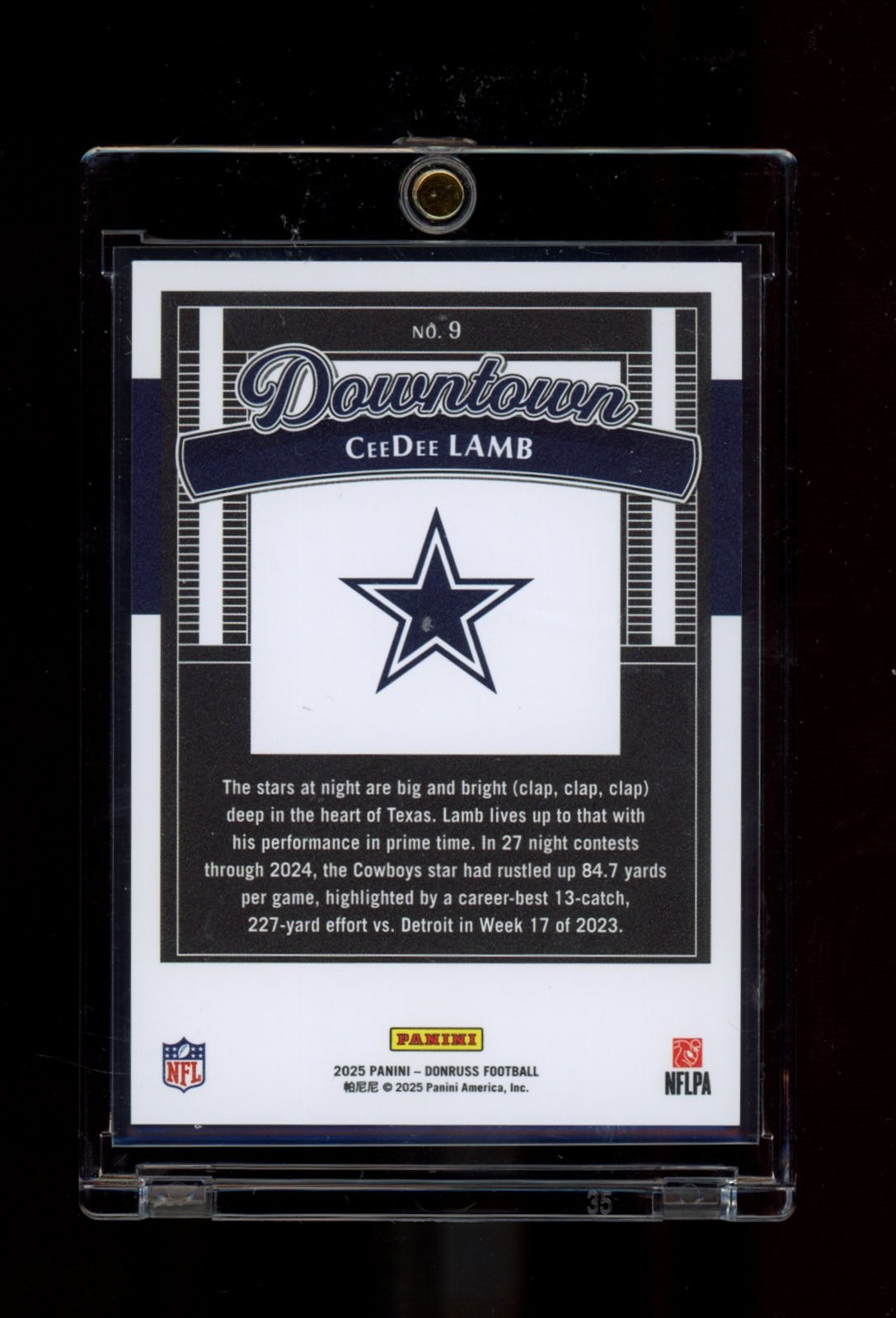 2025 Donruss #9 CeeDee Lamb Downtown!
