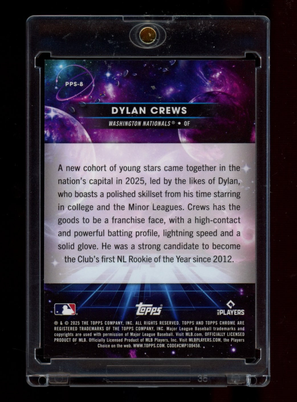 2025 Topps Chrome Cosmic #PPS-8 Dylan Crews Planetary Pursuit Sun