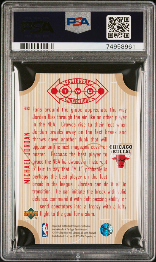 1996 Upper Deck Fast Break Connection #FB23 Michael Jordan FB Connection PSA 8