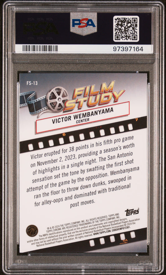 2023 Topps Chrome Film Study #FS13 Victor Wembanyama PSA 10