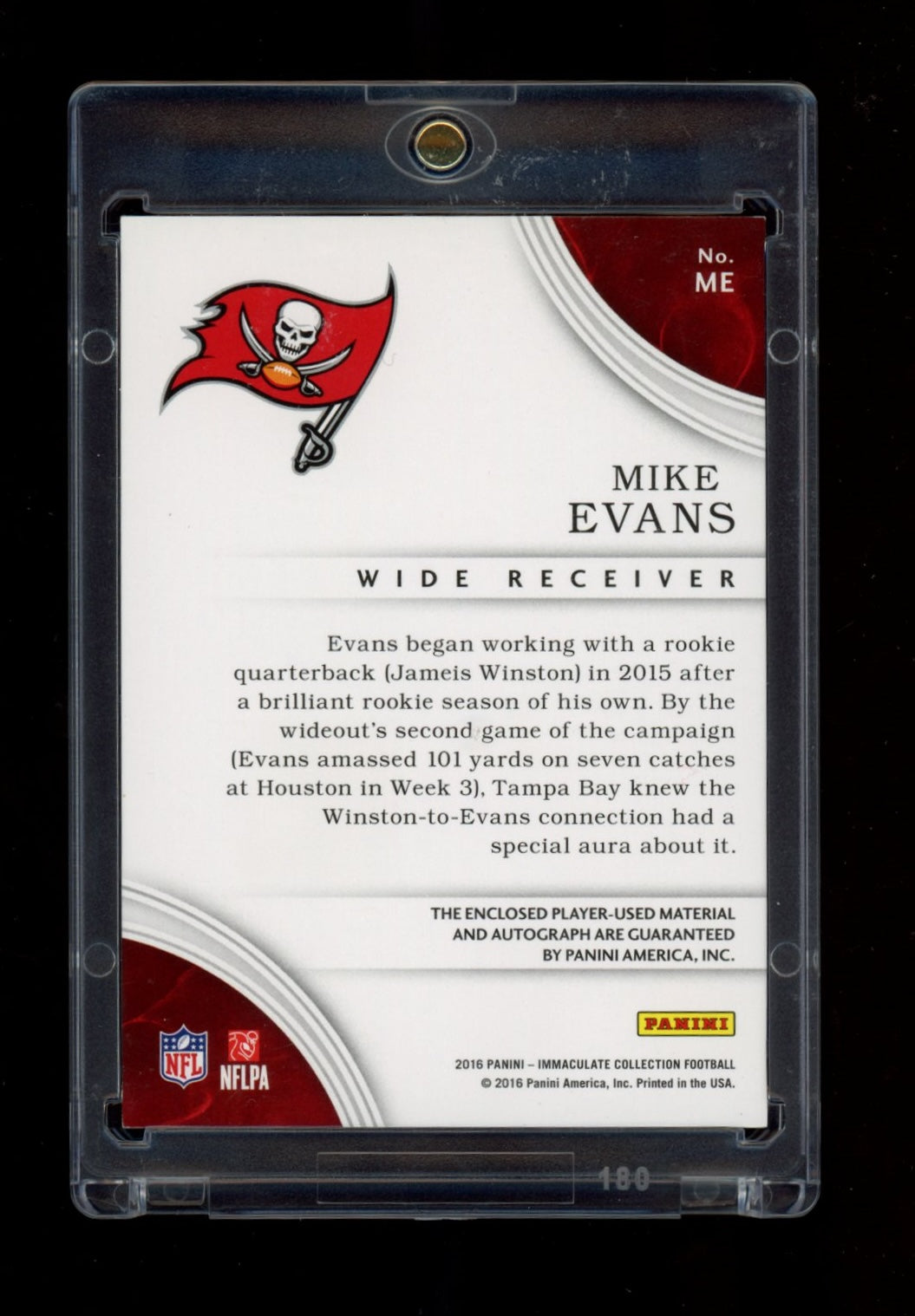 2016 Panini Immaculate Collection #ME Mike Evans Imac Collection Auto #/50