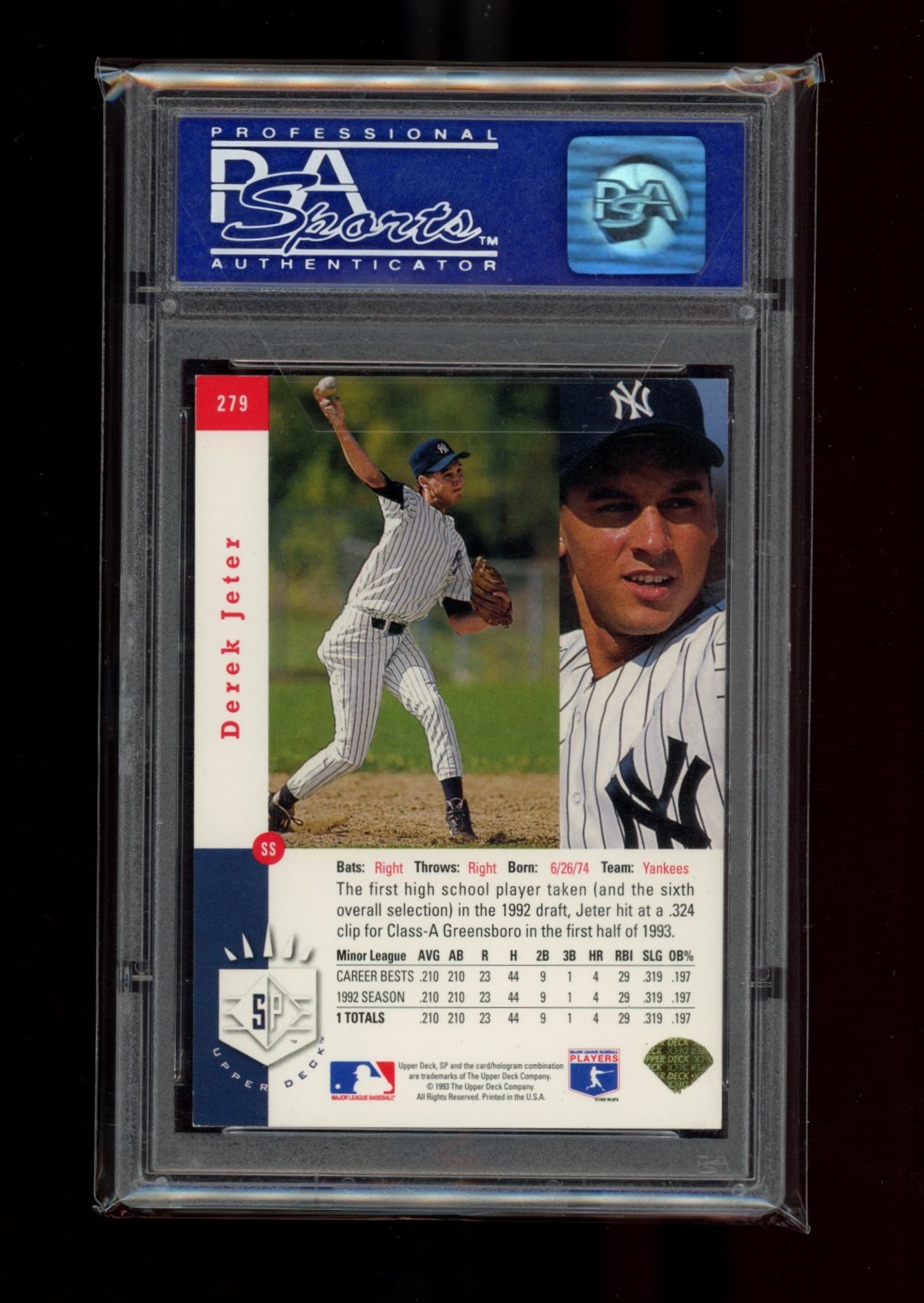 1993 Sp #279 Derek Jeter Foil PSA 8