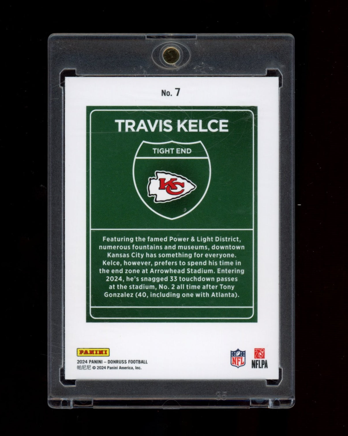 2024 Donruss #7 Travis Kelce Downtown