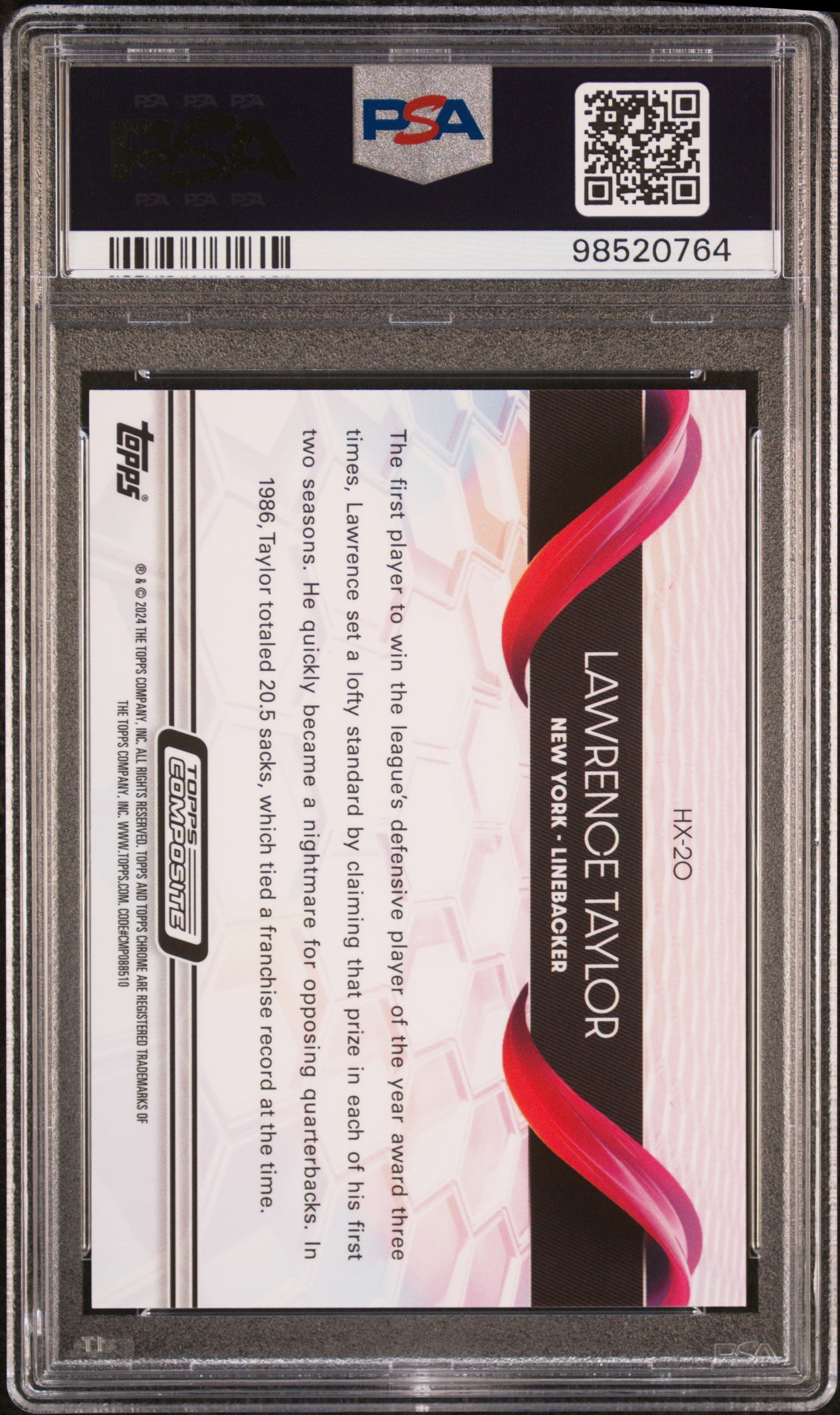 2023 Topps Composite Topps Chrome Helix #HX20 Lawrence Taylor PSA 10
