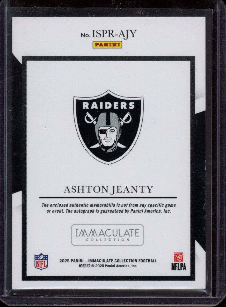 2025 Panini Immac Collection #ISPR-AJY Ashton Jeanty Immac Sig Patches RC #/99