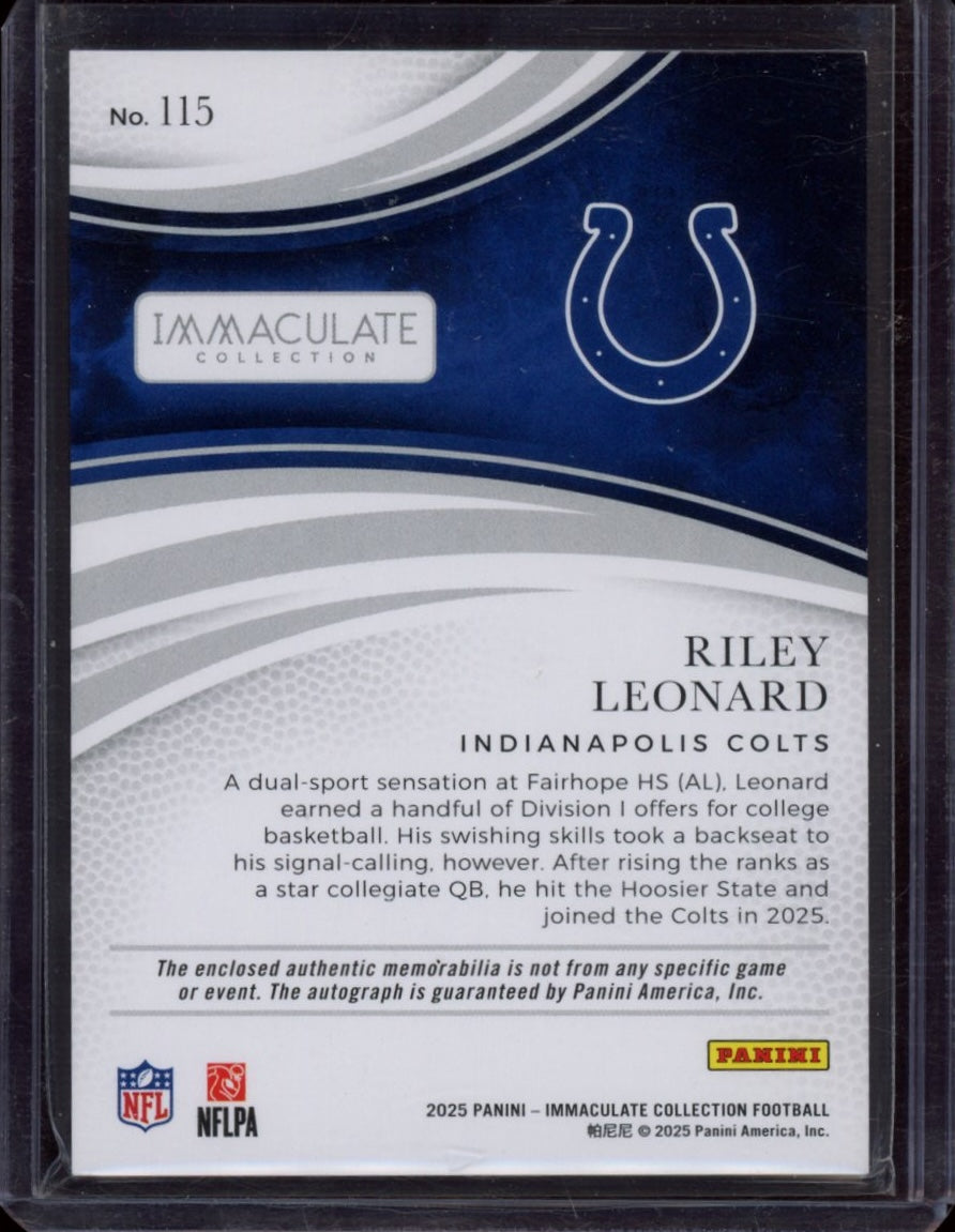 2025 Panini Immaculate Collection #115 Riley Leonard #/99