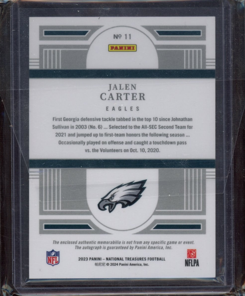 2023 Panini National Treasures #11 Jalen Carter RPA Green #/98