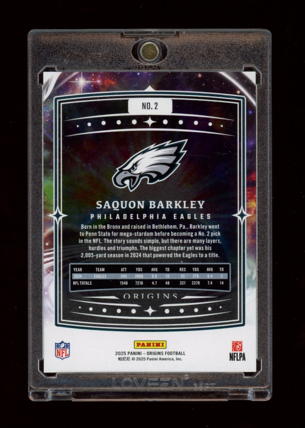 2025 Panini Origins #2 Saquon Barkley Purple #/17