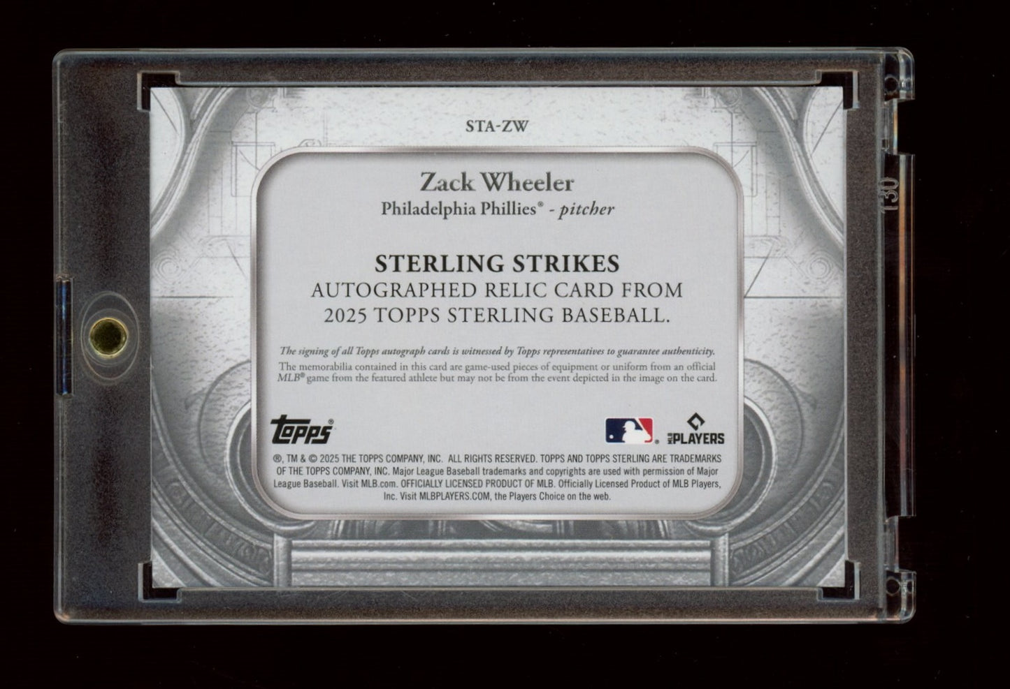 2025 Topps Sterling - Sterling Strikes #STA-ZW Zack Wheeler #/25