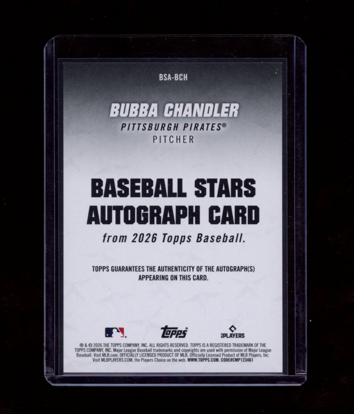2026 Topps #BSA-BCH Bubba Chandler Baseball Stars Autographs (Series One)