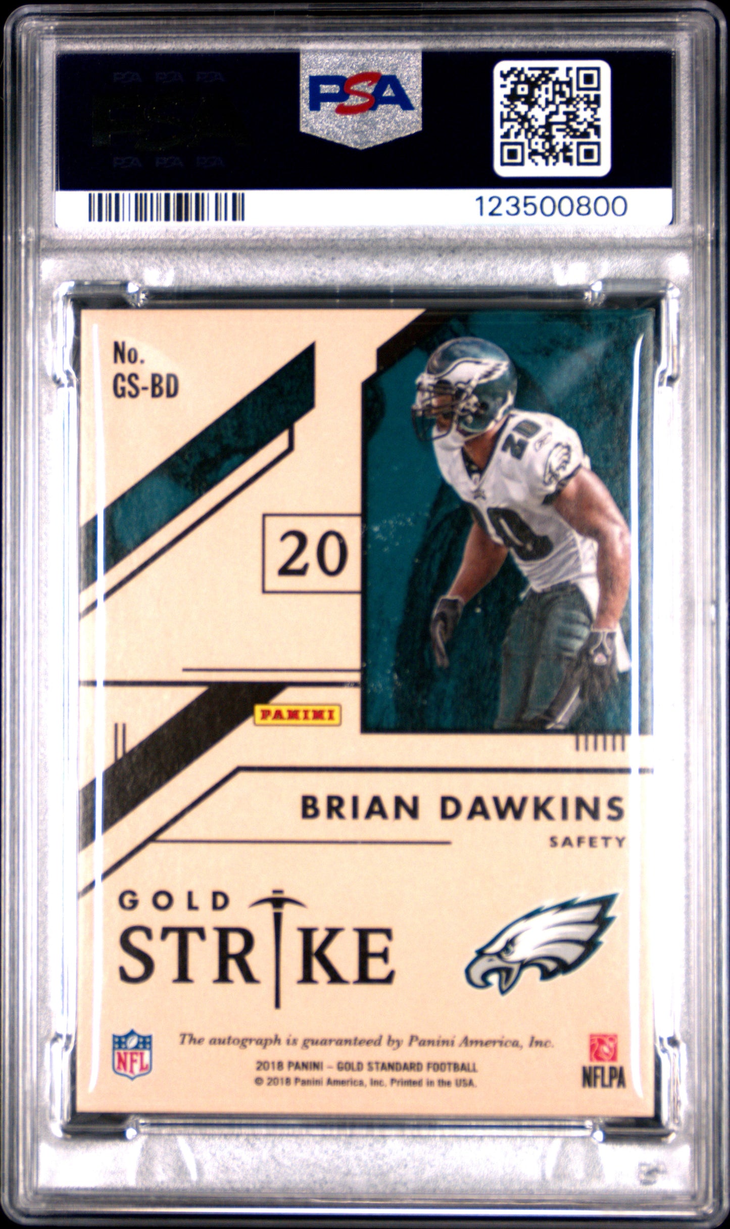 2018 Panini Gold Standard Gold #GS-BD Brian Dawkins /10 PSA 7