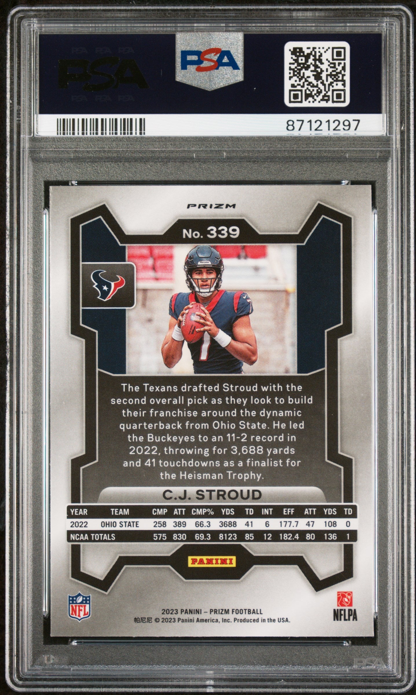 2023 Panini Prizm #339 Cj Stroud Disco Prizm PSA 10
