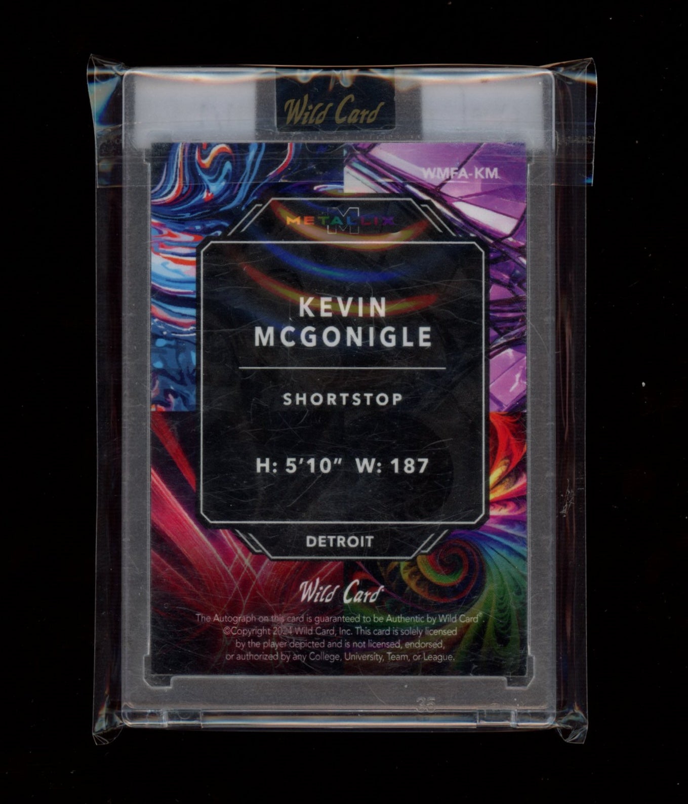2024 Wild Card Premium Matte #BCA-KM Kevin McGonigle Gold Foil #/1 auto