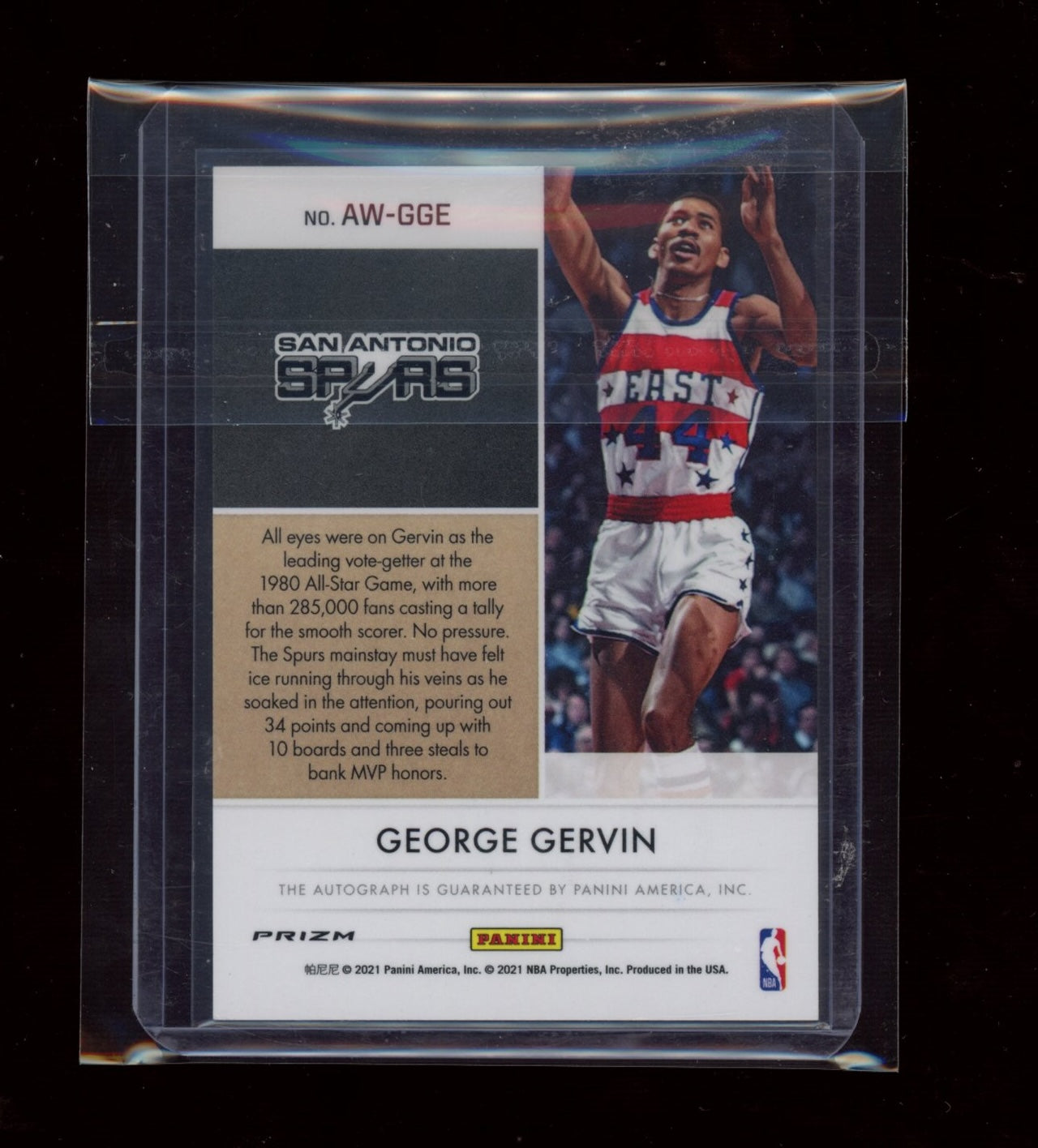 2020-21 Panini Impeccable #AW-GGE George Gervin Award-Winning Autographs