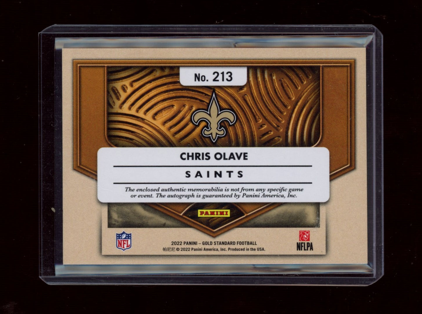 2022 Panini Gold Standard #213 Chris Olave RPA Prime #/199