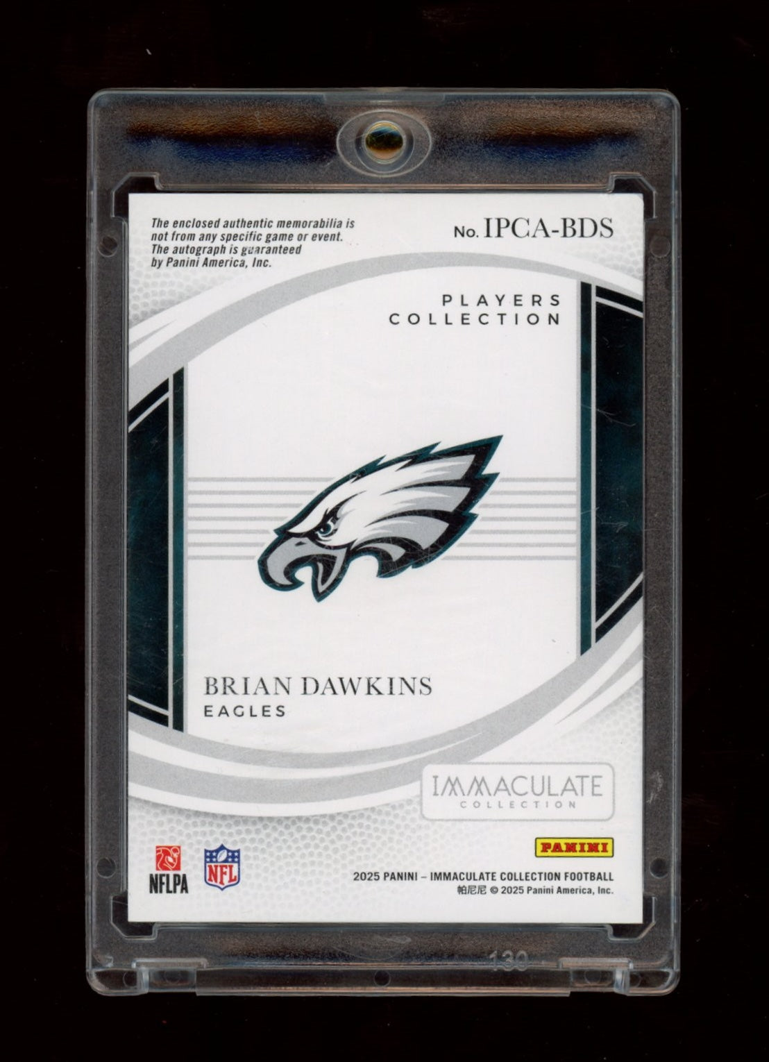 2025 Panini Immaculate Collection #IPCA-BDS Brian Dawkins Auto #/99