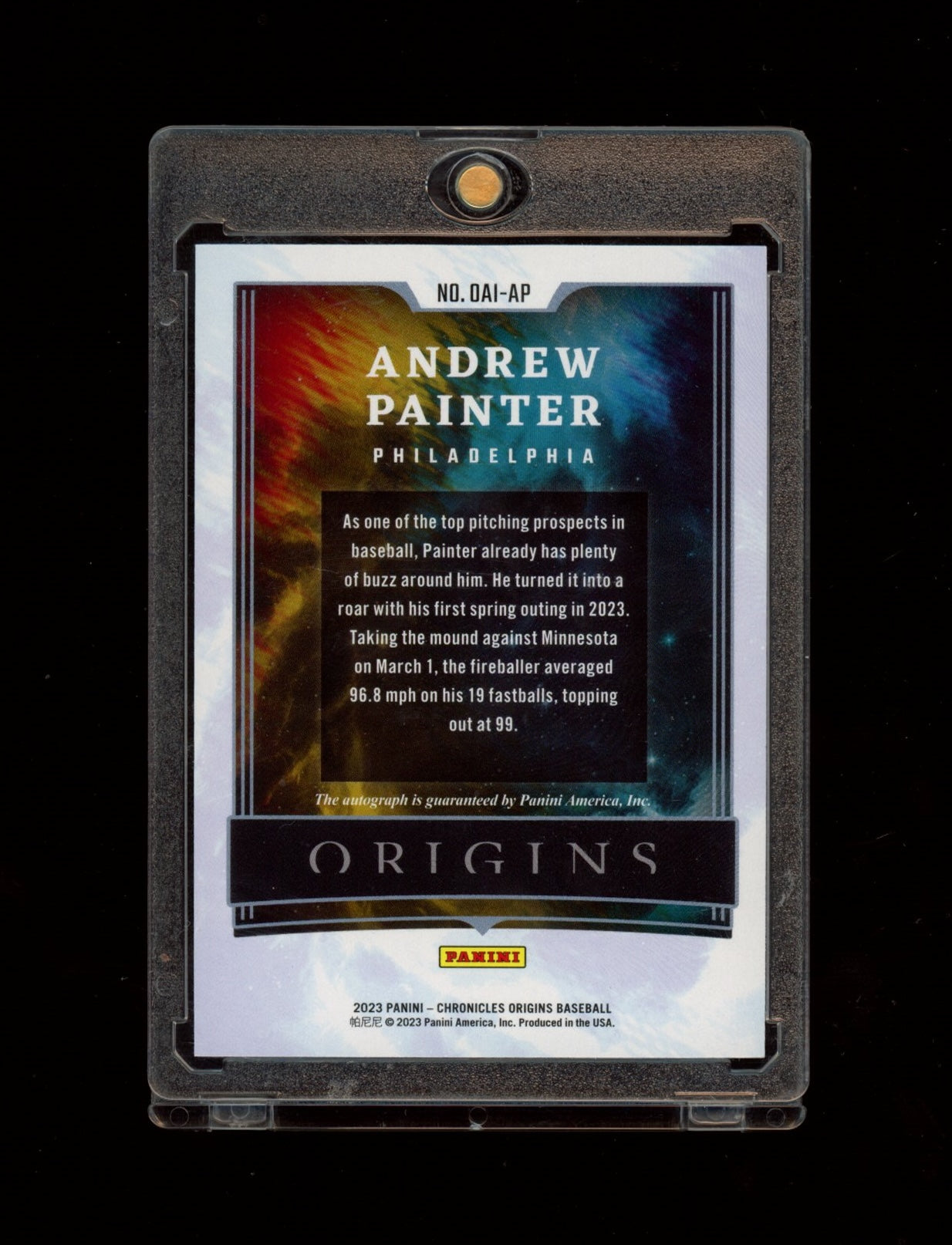 2022 Panini Chronicles #OAIAP Andrew Painter Autograph /49