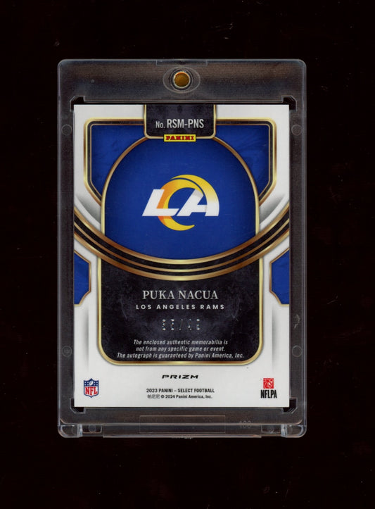 2023 Panini Select #RSM-PNS Puka Nacua RPA Purple Prizm #/49