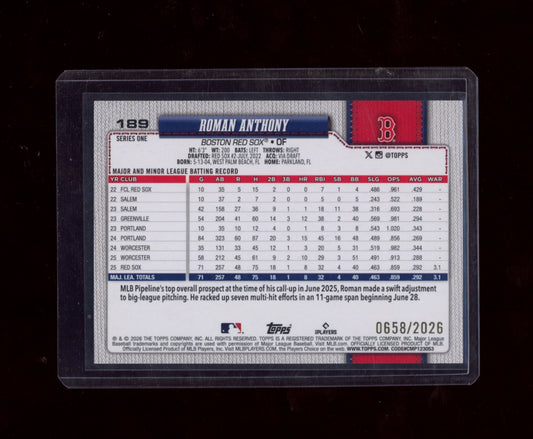 2026 Topps #189 Roman Anthony Gold #/2026