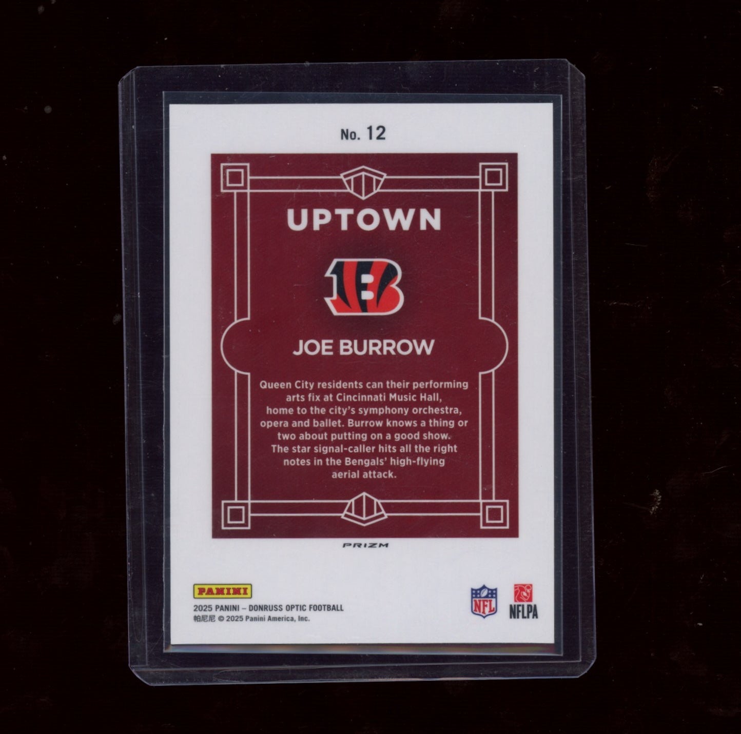 2025 Donruss Optic #12 Joe Burrow Uptown