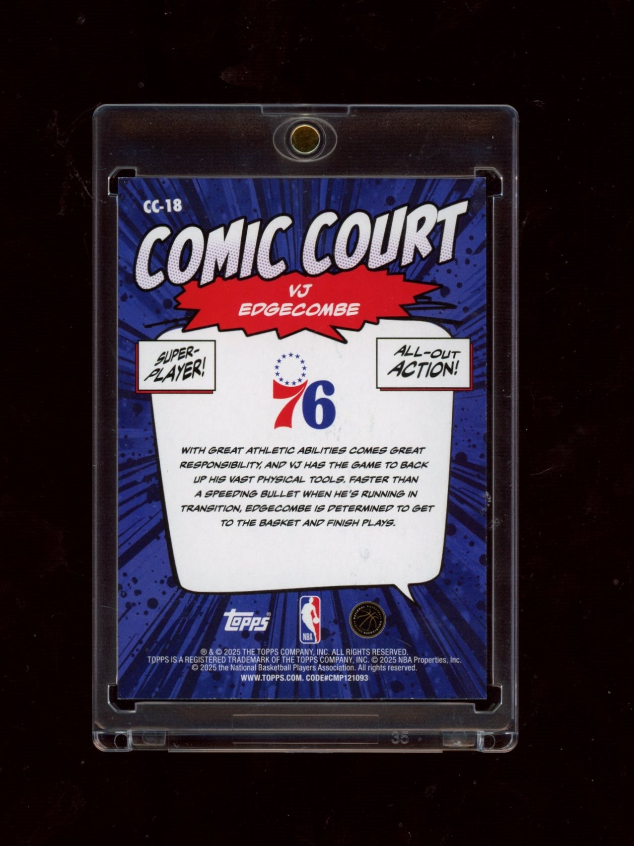 2025-26 Topps #CC-18 VJ Edgecombe Comic Court