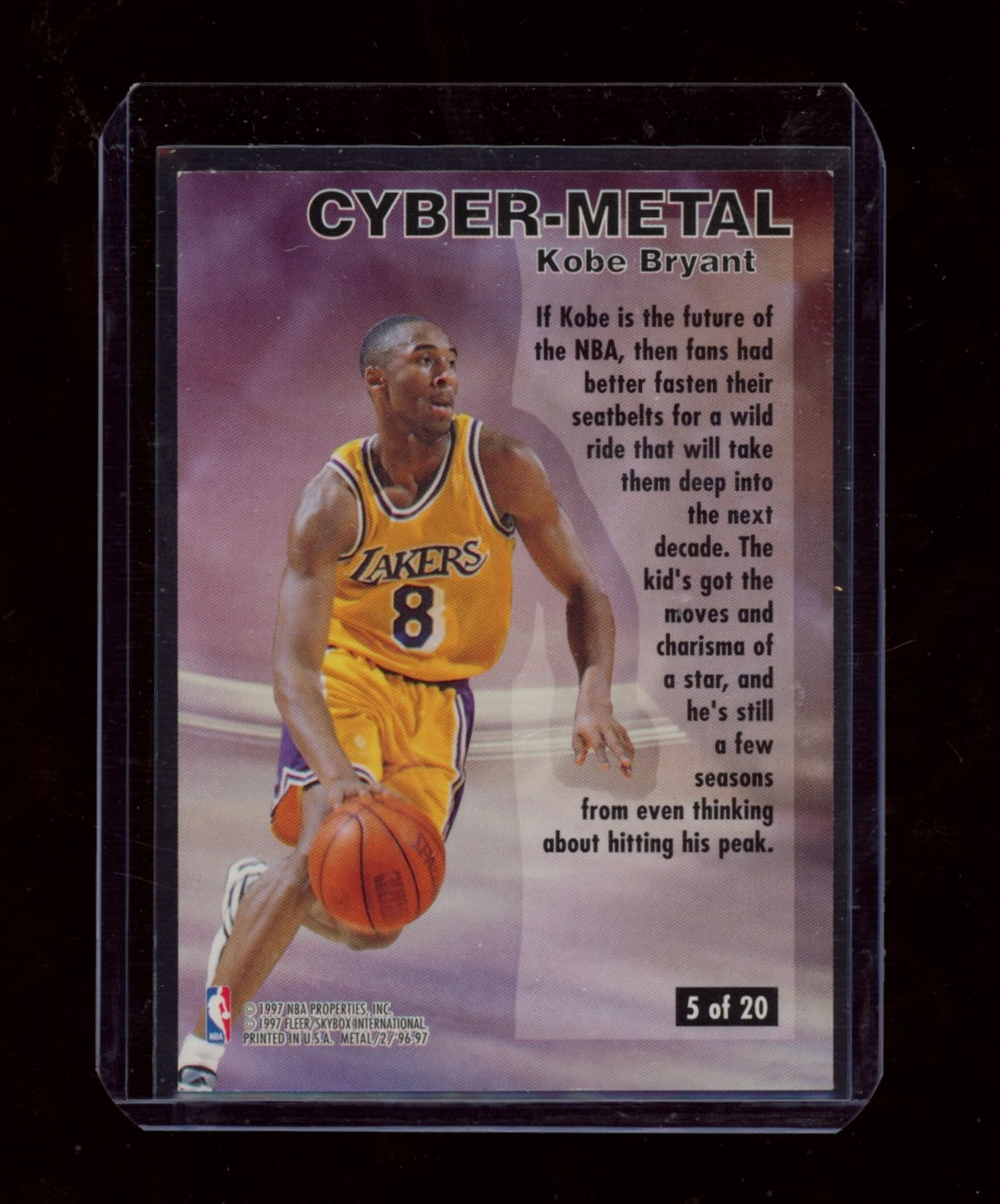 1996-97 Metal #5 Kobe Bryant Cyber-Metal