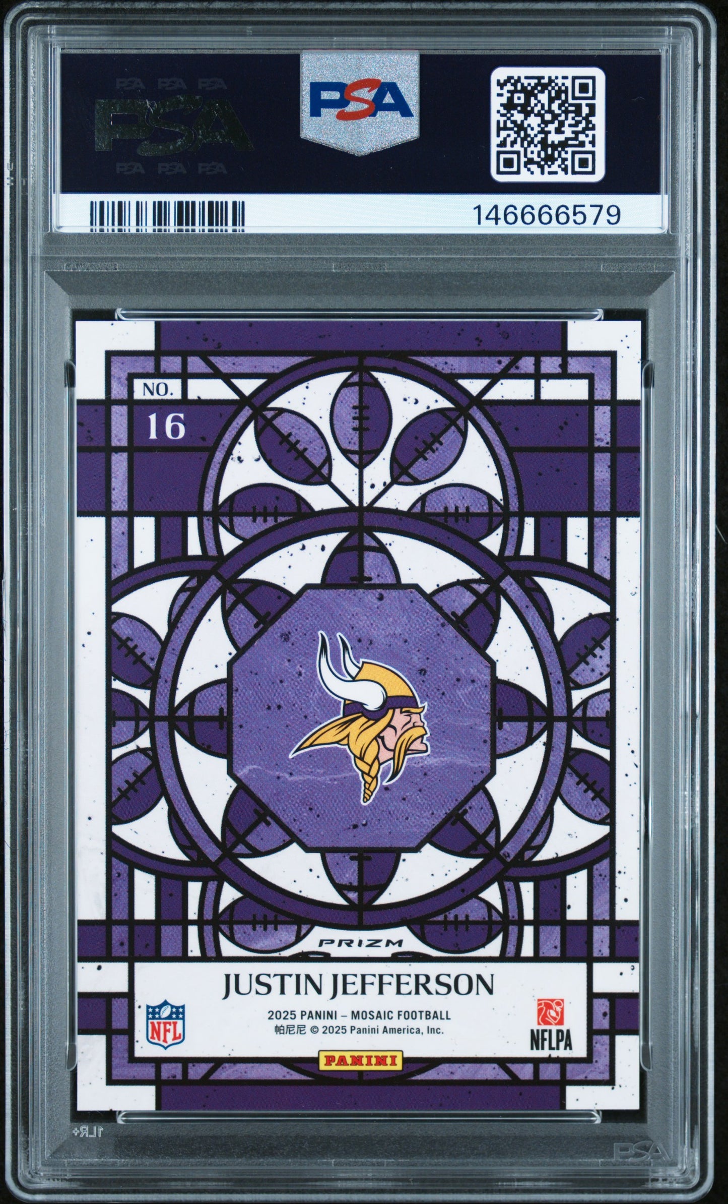 2025 Panini Mosaic Stained Glass #16 Justin Jefferson PSA 9