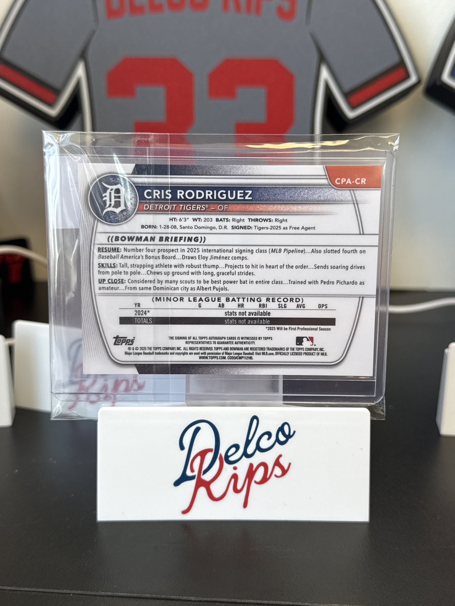 2018 Bowman #CPA-CR Chris Rodriguez Chrome Prospect Autographs