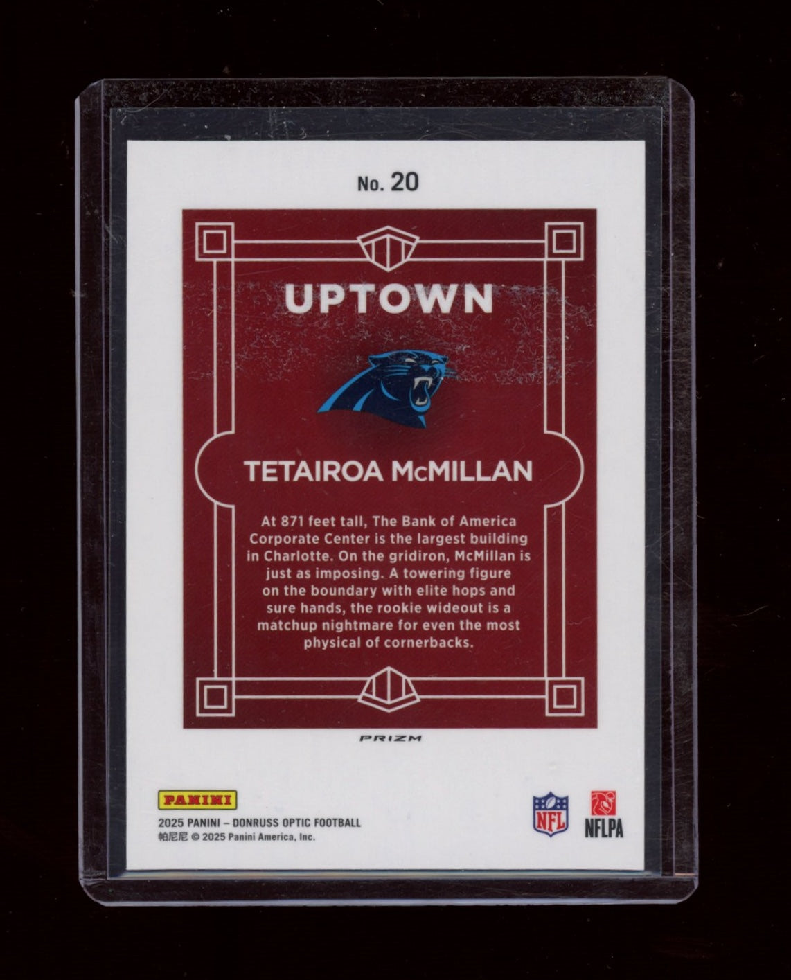 2025 Donruss Optic #20 Tetairoa McMillan Uptown